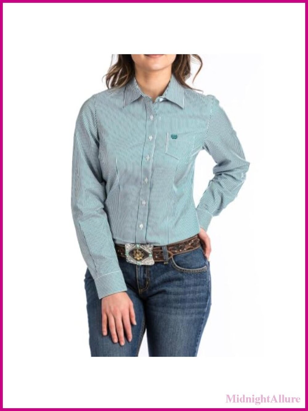 Western Tencel Long Sleeve Button Down Shirt with Chest Pocket